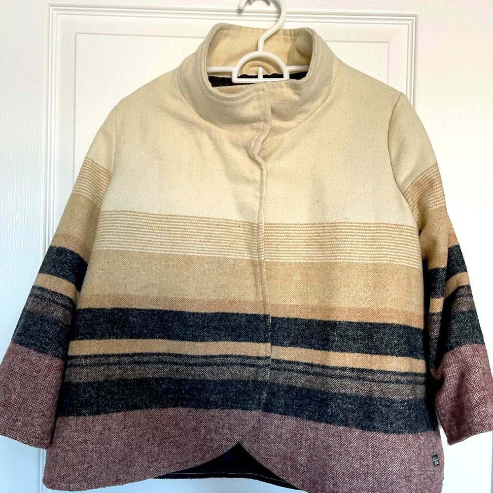 Billabong Cream button coat wool coat